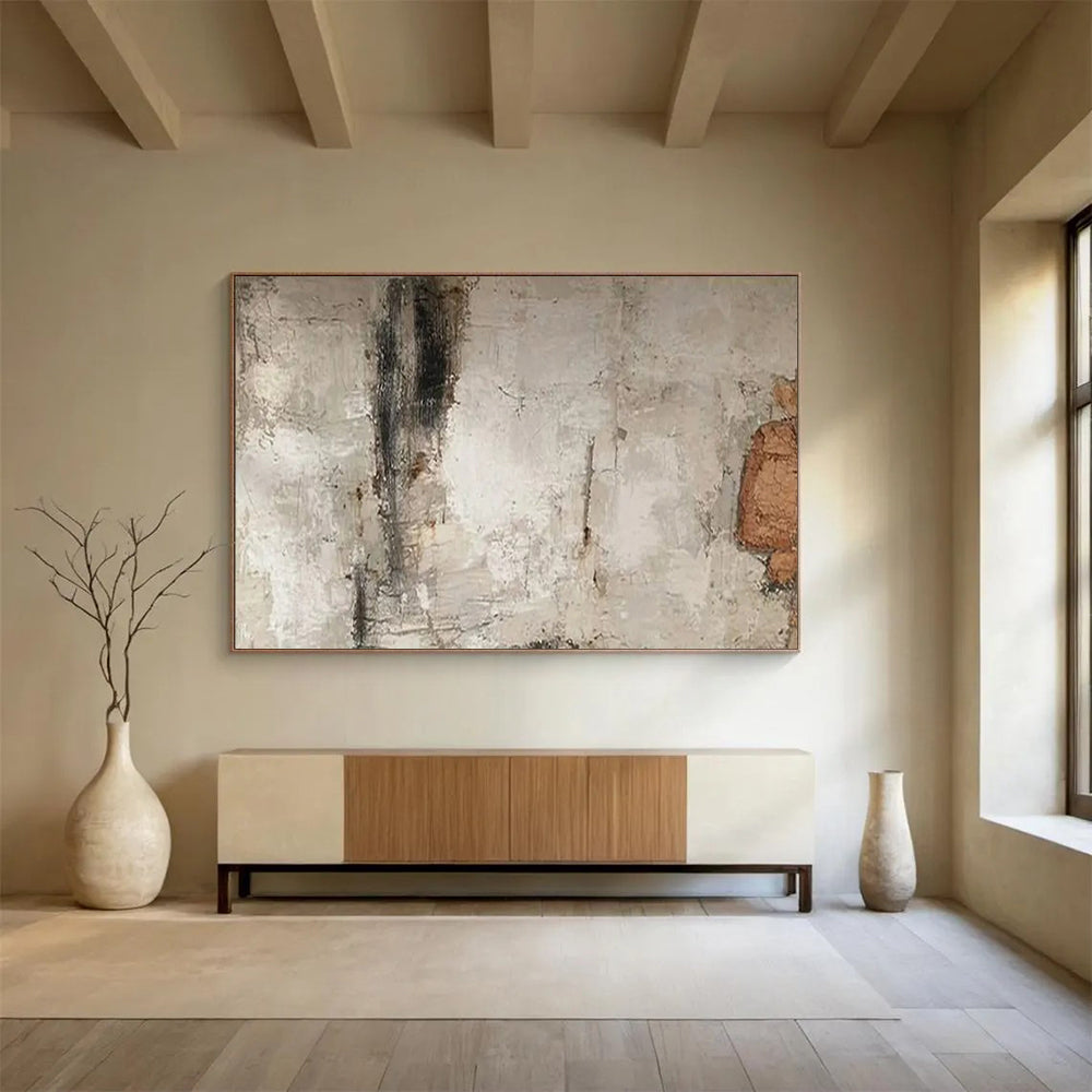 “Earthy Textured Gray” - Grays, browns; subtle, cracked - texture abstraction CT1625