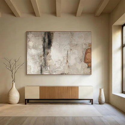 “Earthy Textured Gray” - Grays, browns; subtle, cracked - texture abstraction CT1625