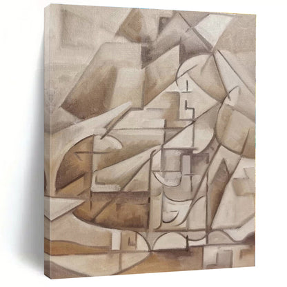 “Brown - Beige Cubist Abstraction” - Abstract Cubist - Style Work CT0400