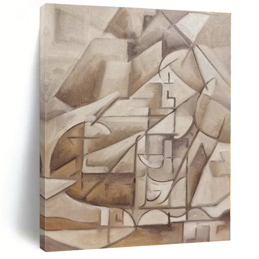 “Brown - Beige Cubist Abstraction” - Abstract Cubist - Style Work CT0400