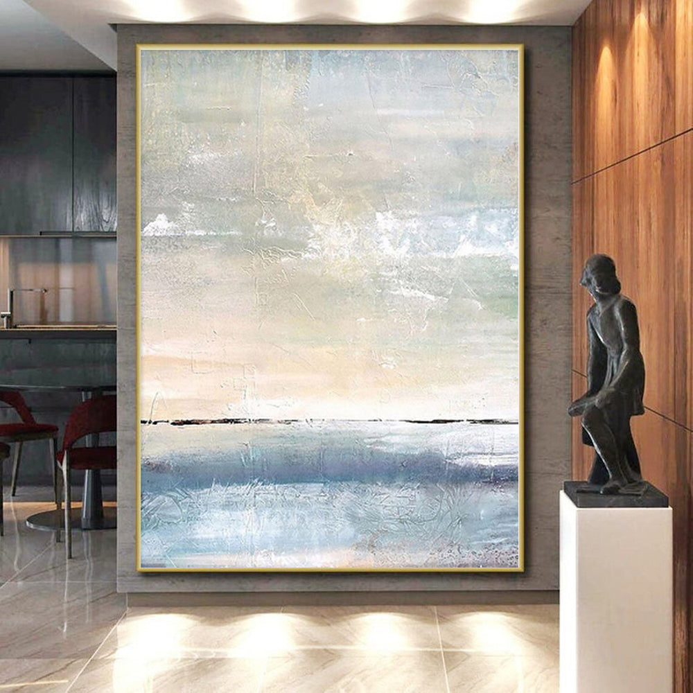 “Soft Color Horizon”，Abstract Seascape - Inspired Oil Painting CT0547