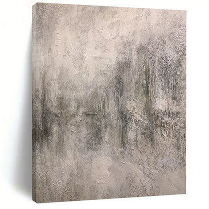 “Gray Textured Layers” - Abstract Work with Gray, White CT0110