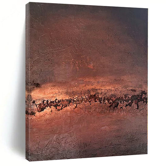 “Rusty Textured Abyss” - Abstract Art with Brown, Orange, Black CT0108