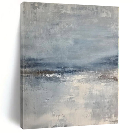“Gray - Blue Abstract Horizons” Abstract Acrylic Art CT0271