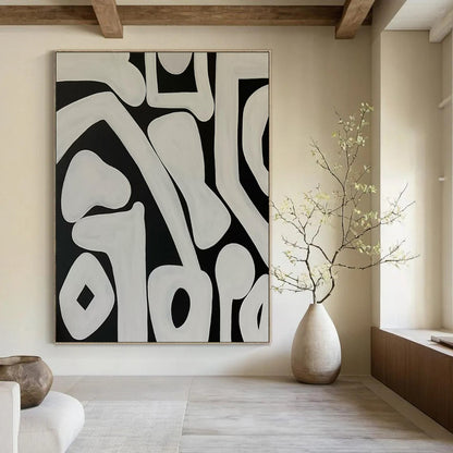 “Black - White Organic Forms” – Abstract Organic Art CT0989