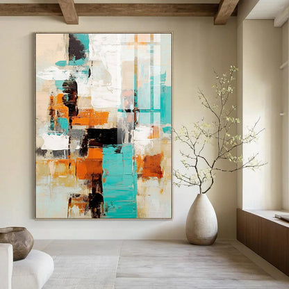 Teal - Orange Urban Abstract - Abstract Cityscape Acrylic CT1272