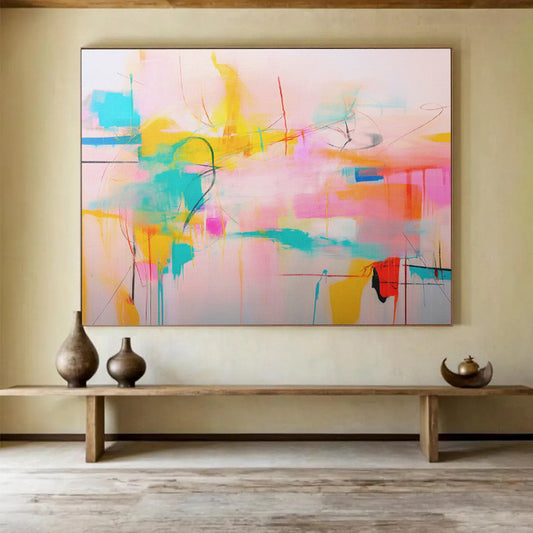 “Colorful Abstract Chaos” Abstract Acrylic Painting On Canvas DKH500