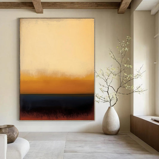 “Warm Gradient (Beige - Orange - Blue)” – Color Field Painting CT1190