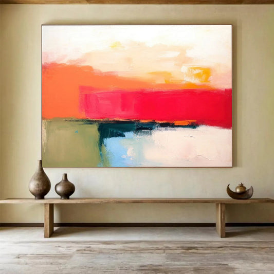“Bold Color Blocks Abstract” Abstract Painting On Canvas DLZ056