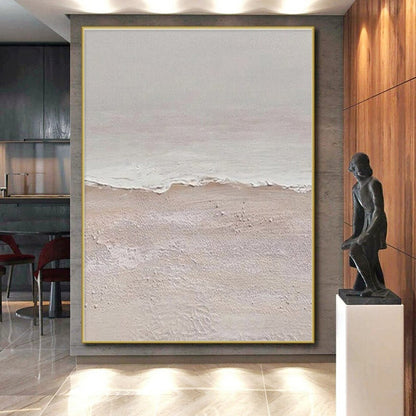 “Textured Beach in Pastel”，Abstract Impasto Style CT0666