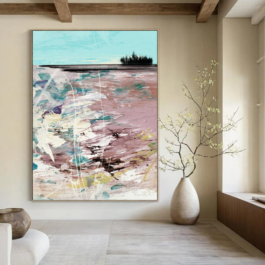 “Colorful Beach Abstract” - Vivid Beach - Inspired Abstract Painting On Canvas DTP198