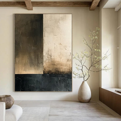 “Neutral Tonal Divide” - Abstract Minimalist Painting On Canvas DTP016