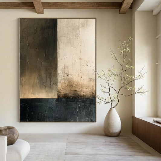 “Neutral Tonal Divide” - Abstract Minimalist Painting On Canvas DTP016