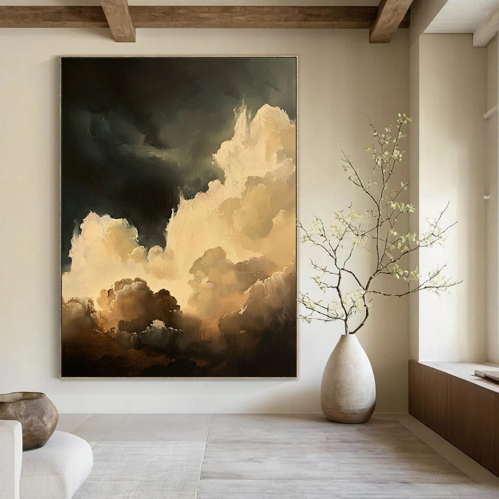 “Dark Sky Clouds” - Romantic Realist Landscape Painting On Canvas DTP022