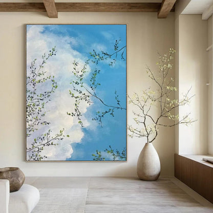 “Branches Against Blue Sky” - Impressionistic Sky Painting CT1986