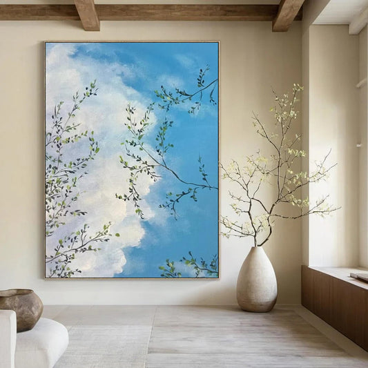 “Branches Against Blue Sky” - Impressionistic Sky Painting CT1986