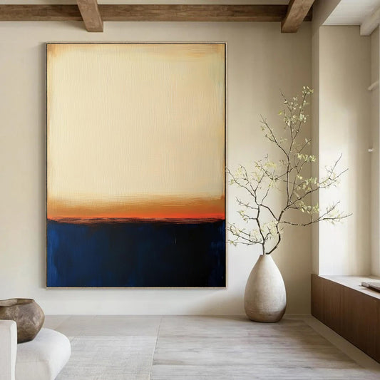 “Beige - Orange - Blue Gradient” - Minimalist Color Field Art CT1951