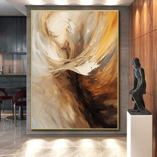 “Beige - Brown Abstract Figure” ，Abstract Figurative Painting CT0819