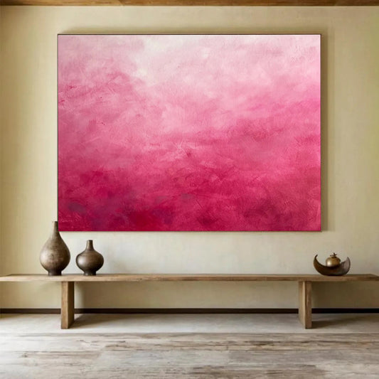 Gradient Pink Abstract Painting On Canvas DKH272