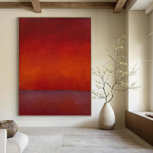“Red & Purple Gradient Layers” - Gradient Color Field Painting On Canvas DKH1615