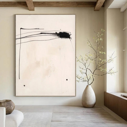 “Ink - Stroke Whisper” – Minimalist Abstract Art CT1030