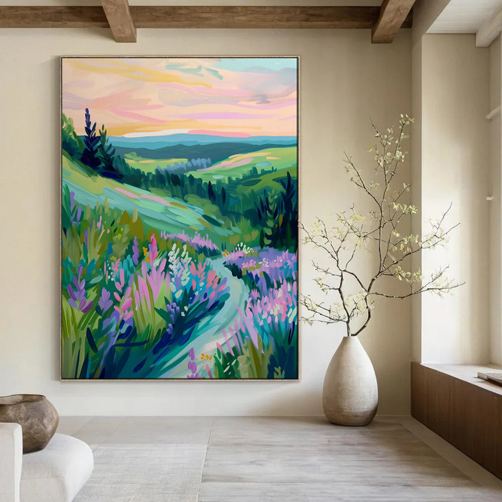 “Pastel Valley at Sunset” - Impressionistic Landscape CT2015