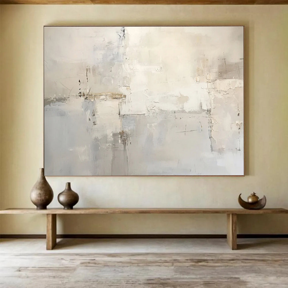Subtle Abstract Layers - Abstract Minimalist Painting On Canvas DKH624