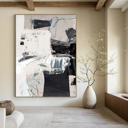 “Collage - Style Abstract” - Mixed - Media Collage Abstract Painting On Canvas DTP194