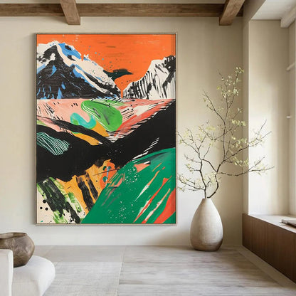 “Colorful Mountain Landscape” - Abstract Landscape Painting On Canvas DTP092