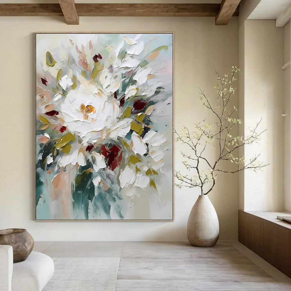 Colorful Floral Bouquet - Impasto Floral Oil On Canvas CT1332