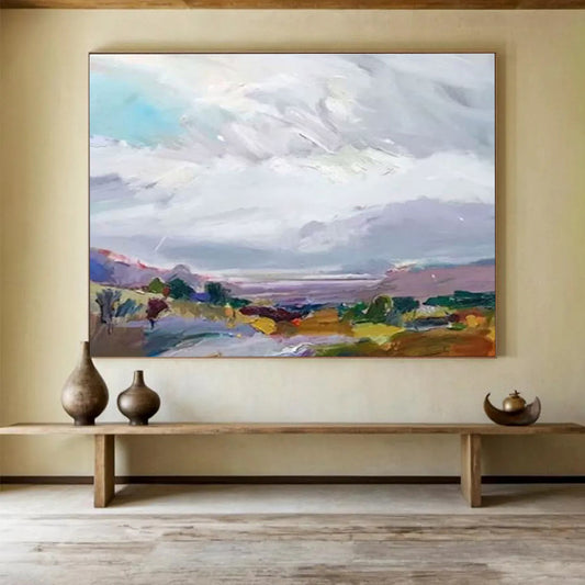 “Colorful Landscape Impression” Impressionist Oil Painting On Canvas DKH442