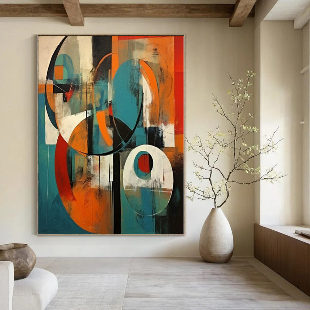 Colorful Geometric Circles - Abstract Bauhaus - Style Acrylic CT1259