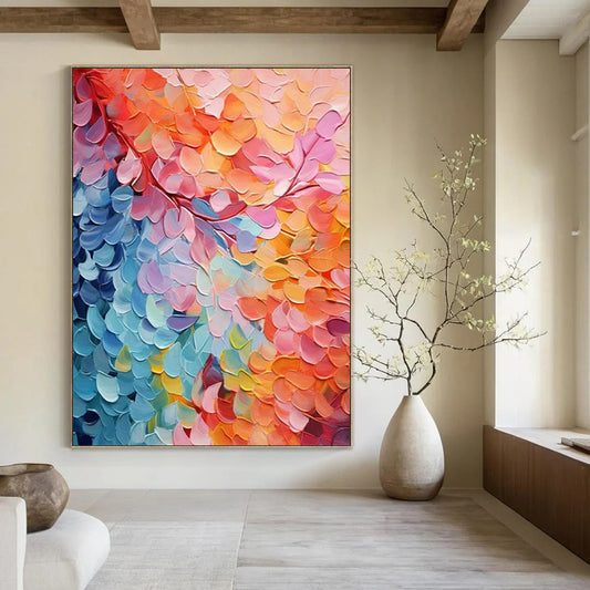 “Colorful Leaves” - Vivid Abstract Landscape Painting On Canvas CT2219