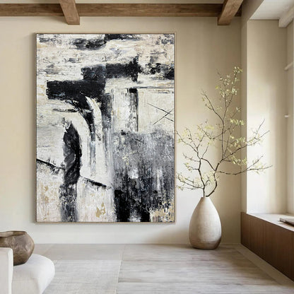Monochrome Abstract Construction - Oil Painting CT1223