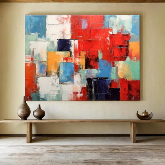 Colorful Cubist Abstract Painting On Canvas DKH277
