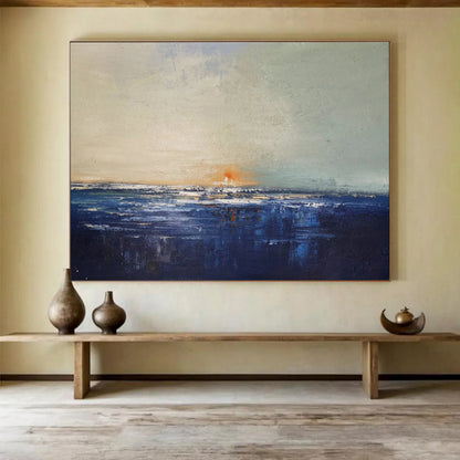 Subtle Coastal Sunset - Impressionistic Seascape Painting On Canvas DKH650