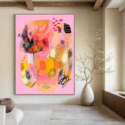 “Pink - Orange Abstract Mix” - Bold Abstract Art CT2009