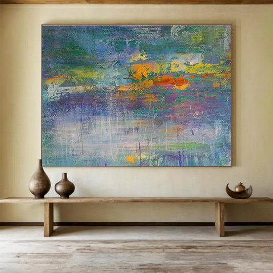 “Color Stream Abstraction” - Multicolor, Layered Abstract Expressionist Painting On Canvas DKH714