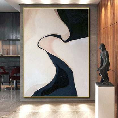 “Curved River in Neutral Tones”，Abstract Landscape Style CT0664