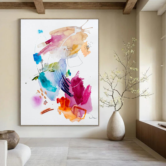 Vibrant Watercolor Splashes - "Color Burst Symphony" - Abstract Watercolor Art CT1818