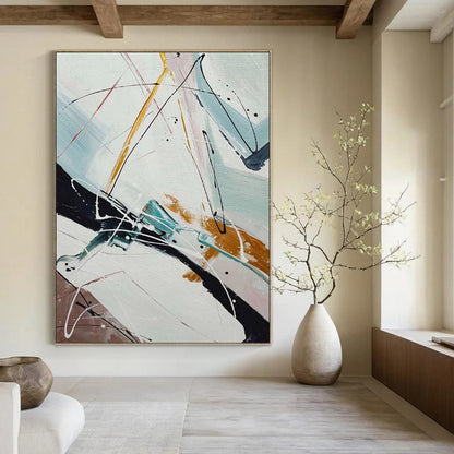 “Dynamic Linear Abstraction” - Abstract Expressionist Painting On Canvas DTP046