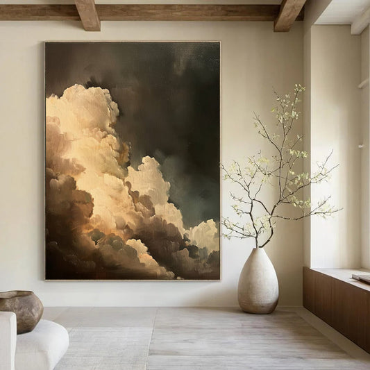 “Dark Sky Cumulus Clouds” - Romantic Realist Painting On Canvas DTP014
