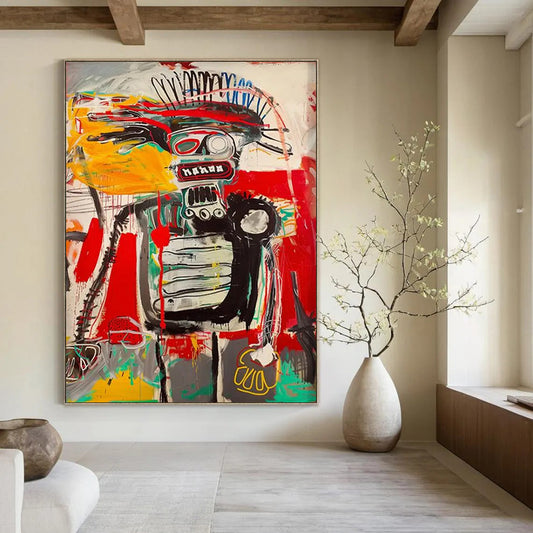 “Expressive Robot Figure” - Street Art - Inspired Painting On Canvas DTP094
