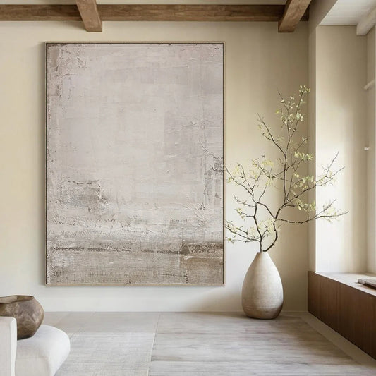 “Minimalist Gray Texture” - Minimalist Abstract Painting On Canvas DTP055