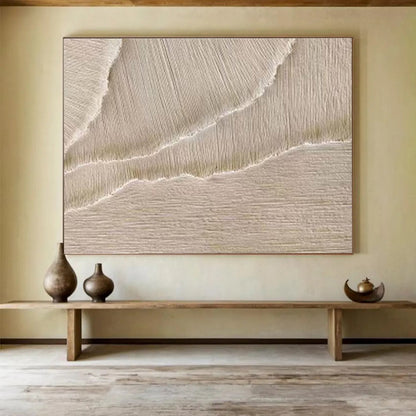 Textured Neutral Abstract “Subtle Textured Layers” Painting On Canvas DKH095