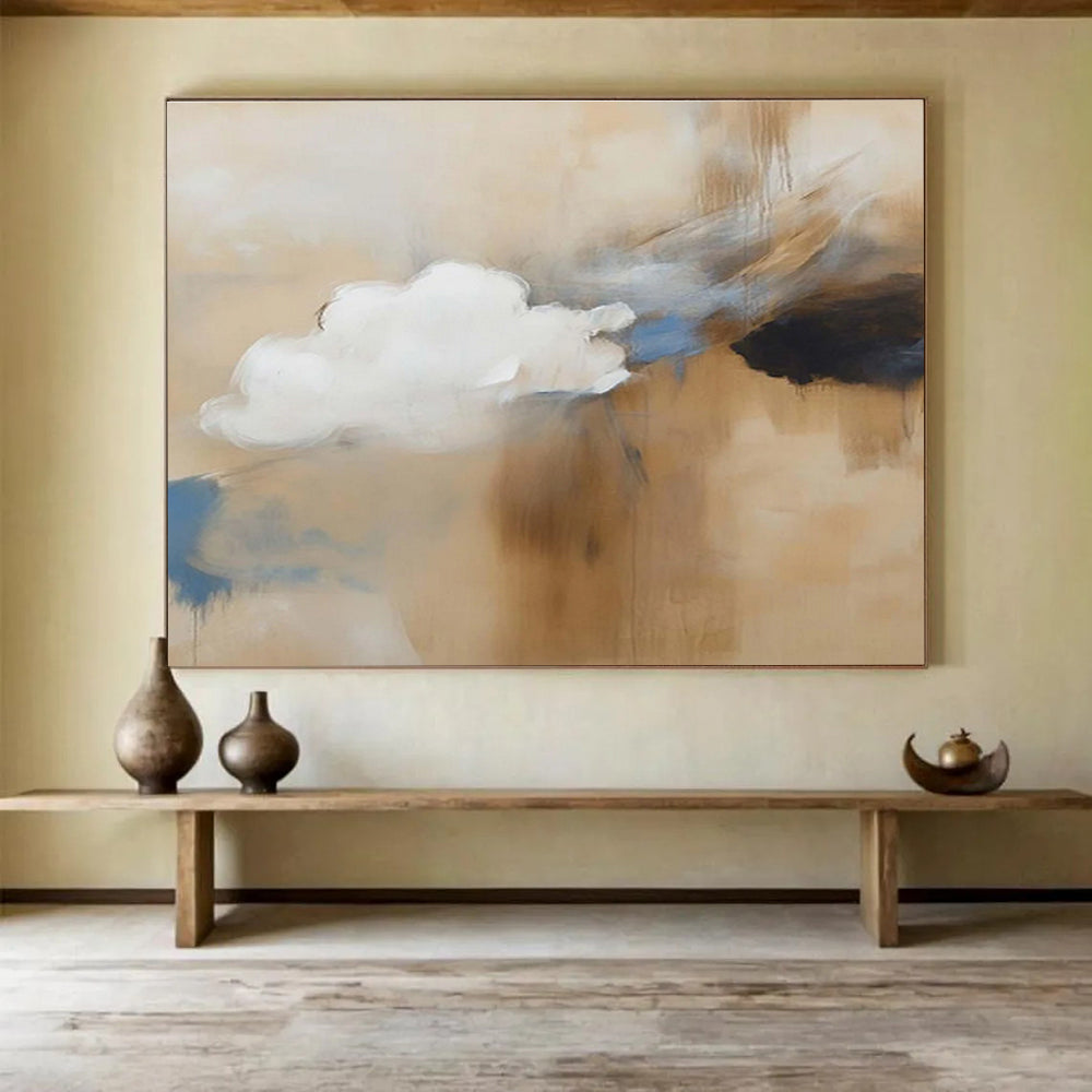 Soft Cloud - Inspired Abstract “Dreamy Cloud Drift” Painting On Canvas DKH090