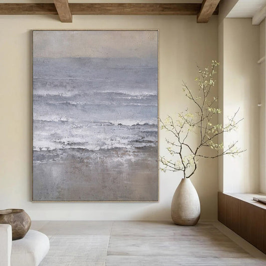 “Gray - White Abstract Seascapes” – Abstract Landscape Painting CT1161