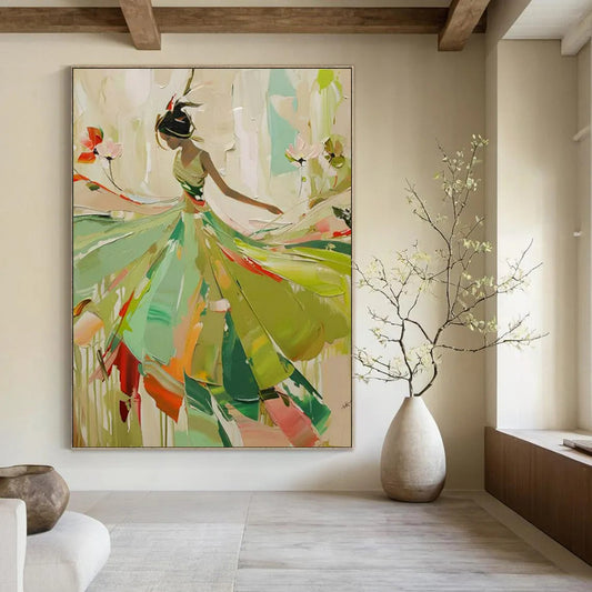 “Dancing Figure” - Colorful Abstract Figure Painting On Canvas CT2238