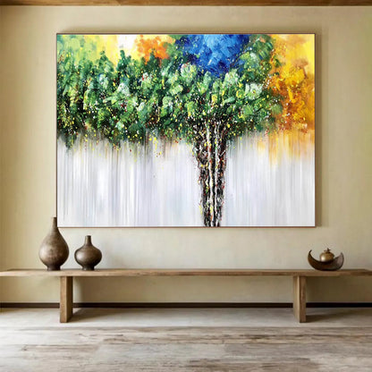 Colorful Canopy Vibrant Tree Abstract Painting On Canvas DKH176