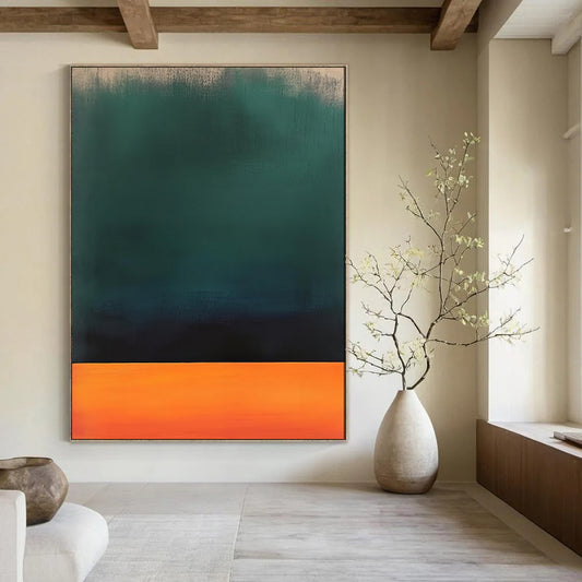 “Green - Black - Orange Gradient” - Color Field Art with a Twist CT1950
